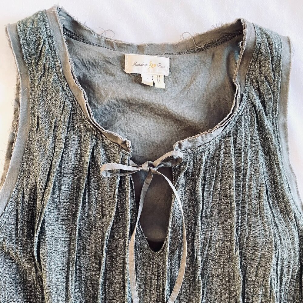 Swing halter top Small green boho crinkle festival - Picture 3 of 10